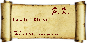 Petelei Kinga névjegykártya